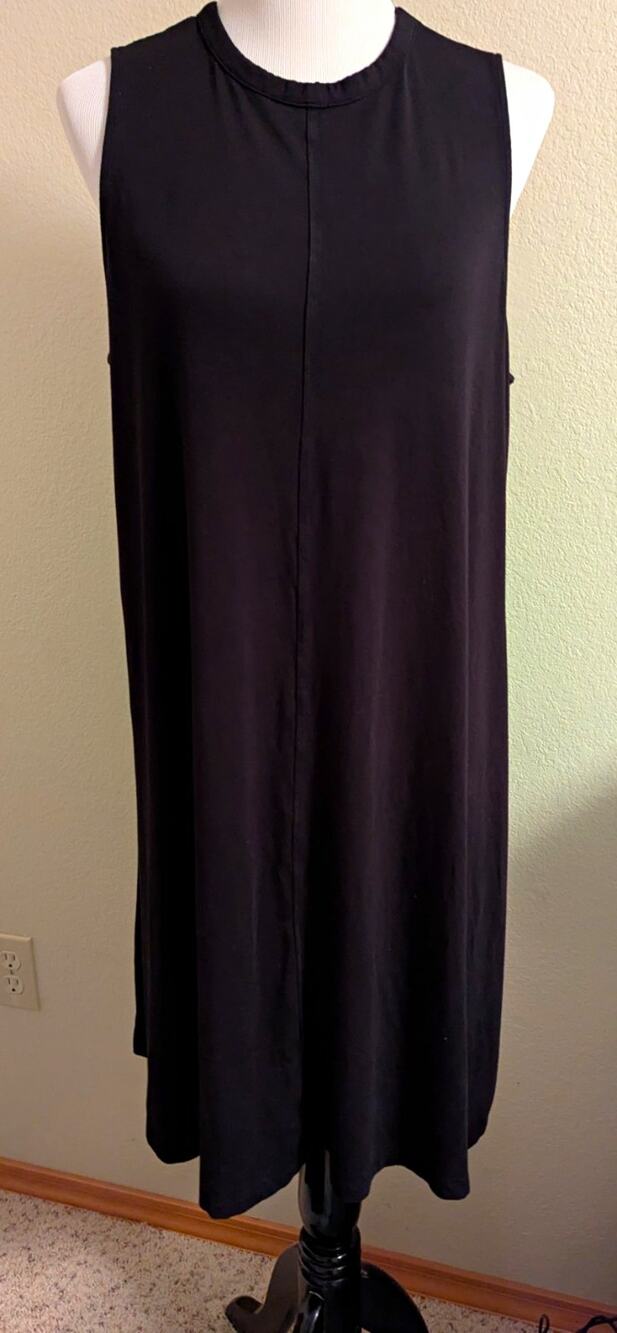 Time And Tru Women’s 2XL Black Solid Tank Dress Round Neck Sleeveless Knee